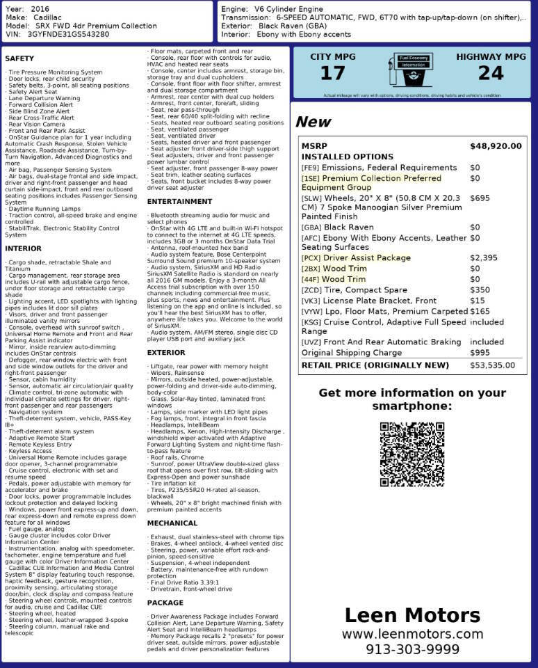 Used 2016 Cadillac SRX Premium w/ Driver Assist Package image 42