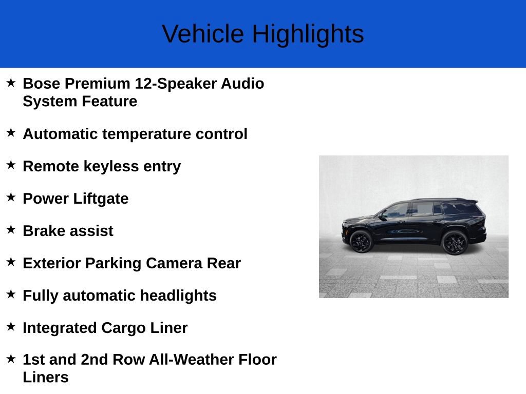 New 2026 Chevrolet Traverse RS w/ LPO, Floor Liner Package FWD image 3