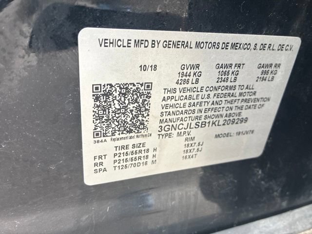 Used 2019 Chevrolet Trax LT w/ Sun & Sound Package FWD image 14