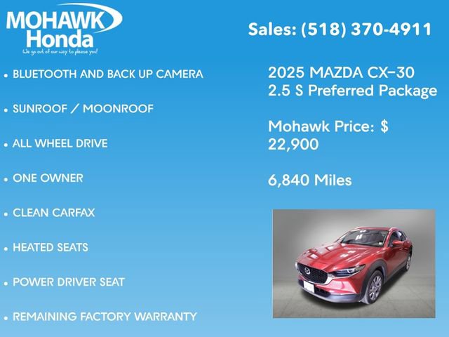 Used 2025 MAZDA CX-30 AWD 2.5 S w/ Preferred Package image 7