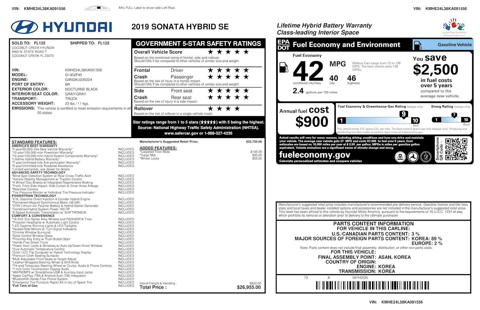 Used 2019 Hyundai Sonata SE FWD image 28