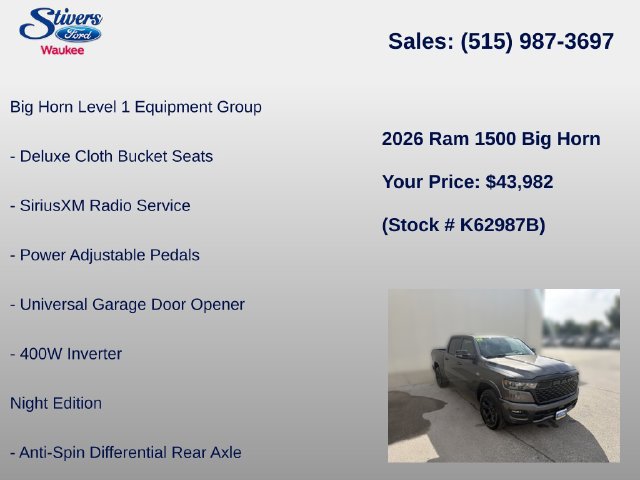 Used 2026 RAM 1500 Big Horn w/ Night Edition AWD/4WD image 28