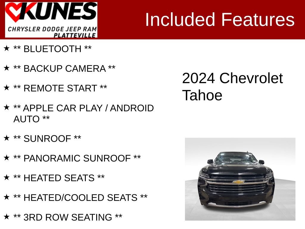 Used 2024 Chevrolet Tahoe LT w/ Luxury Package image 2