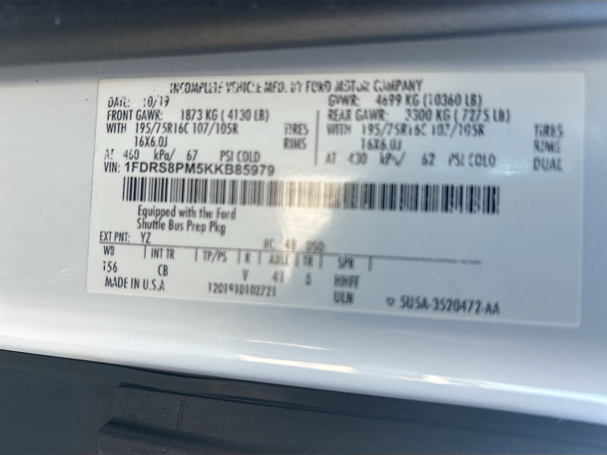 Used 2019 Ford Transit 350 156 DRW w/ Shuttle Bus Prep Package RWD image 33