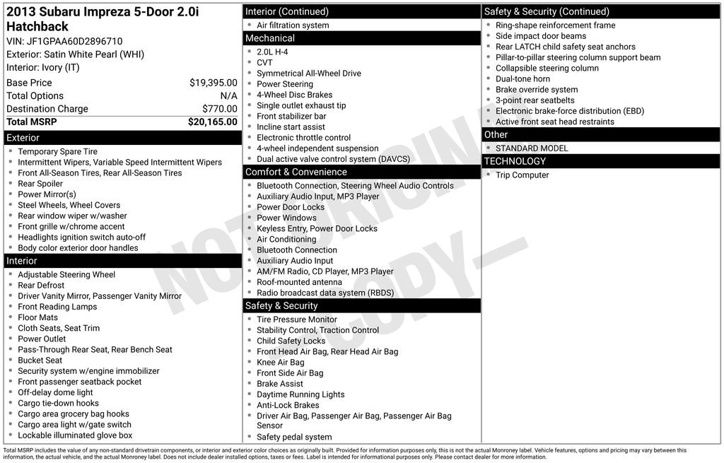 Used 2013 Subaru Impreza 2.0i image 12