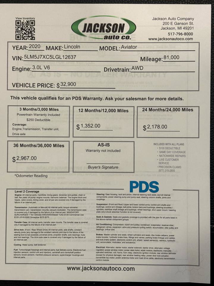 Used 2020 Lincoln Aviator Reserve w/ Equipment Group 202A image 31