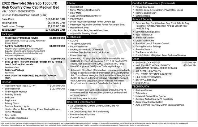 Used 2022 Chevrolet Silverado 1500 High Country w/ Technology Package AWD/4WD image 23