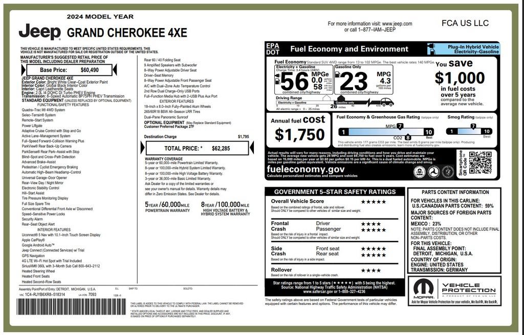 Used 2024 Jeep Grand Cherokee Limited 4xe AWD/4WD image 3