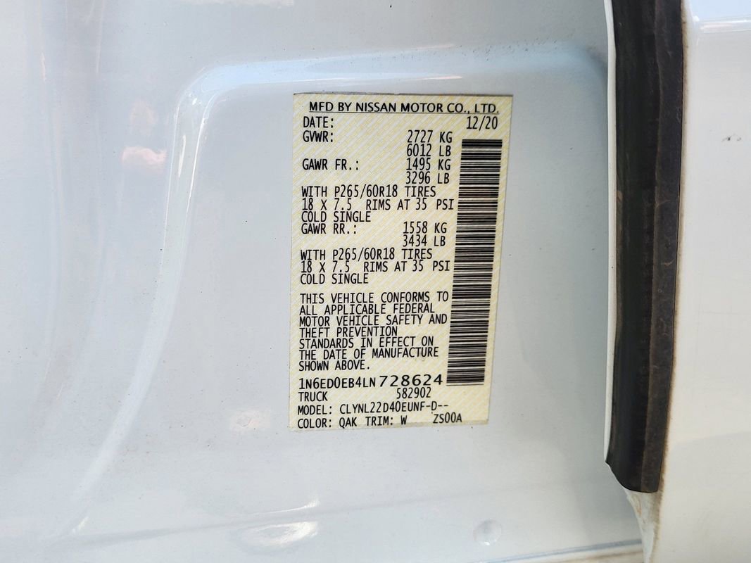 Used 2020 Nissan Frontier SV w/ Midnight Edition Floor Mats image 30