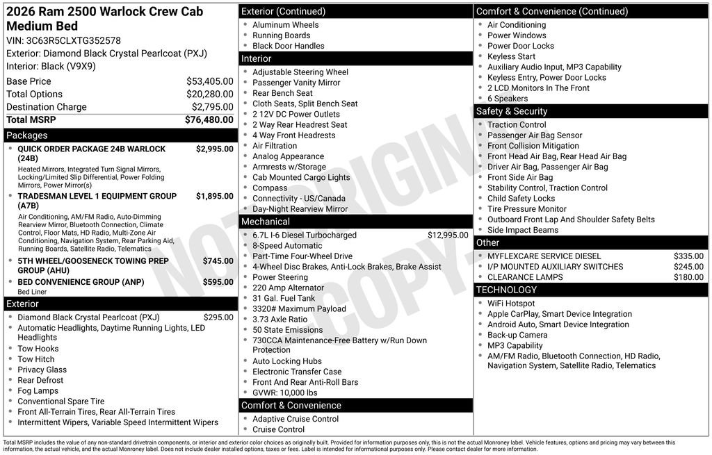 New 2026 RAM 2500 Warlock AWD/4WD image 4