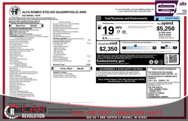 Used 2022 Alfa Romeo Stelvio Quadrifoglio w/ Active Assist Plus Package image 12