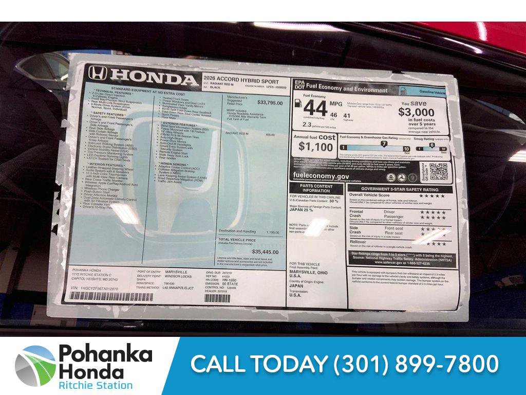 New 2026 Honda Accord Hybrid Sport image 22