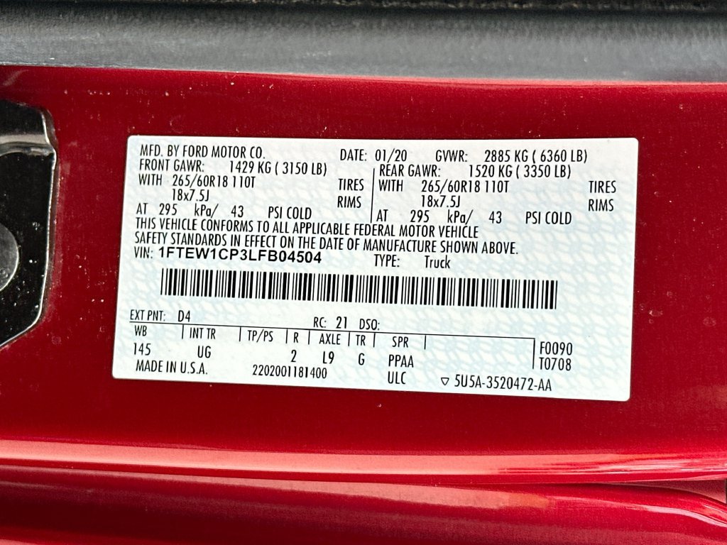 Used 2020 Ford F150 XLT w/ Equipment Group 302A Luxury RWD image 27