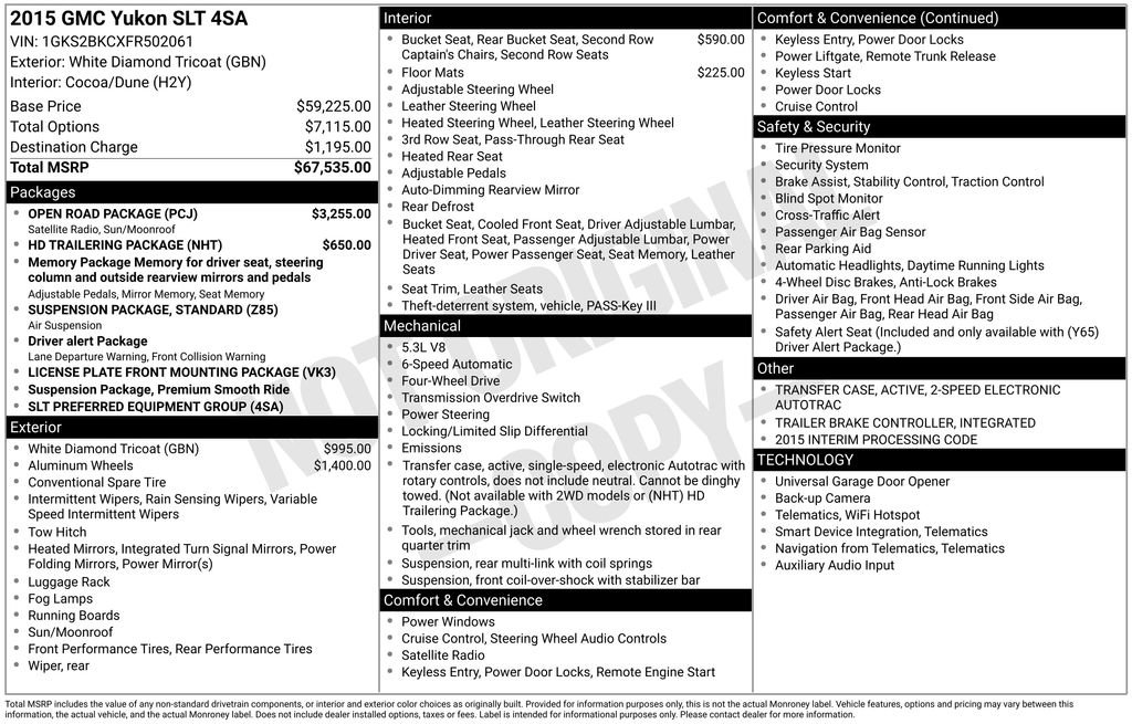 Used 2015 GMC Yukon SLT w/ Open Road Package image 5