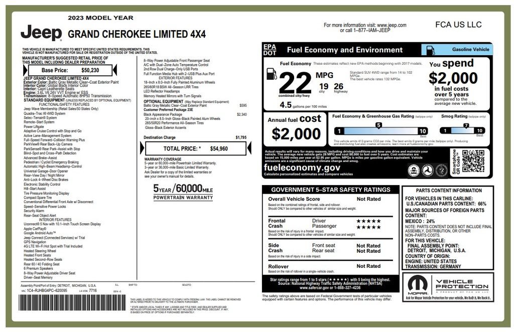 Certified 2023 Jeep Grand Cherokee Limited w/ Black Appearance Package AWD/4WD image 3