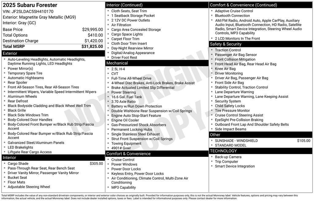 Certified 2025 Subaru Forester AWD/4WD image 41