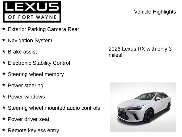 New 2026 Lexus RX 350 Premium w/ Convenience Package AWD/4WD image 7