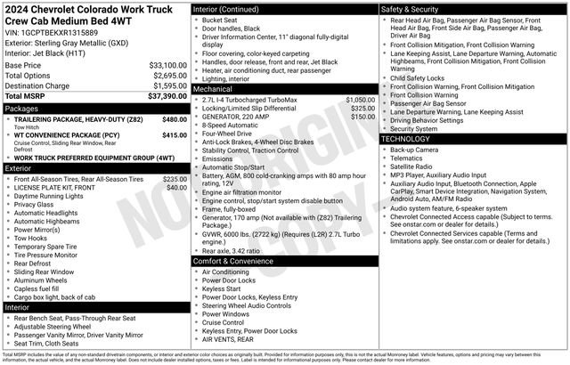 Certified 2024 Chevrolet Colorado W/T AWD/4WD image 33