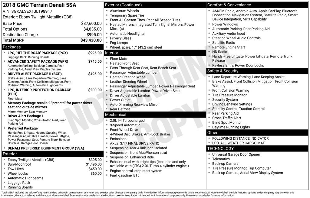 Used 2018 GMC Terrain Denali w/ LPO, 'HIT The Road' Package image 28