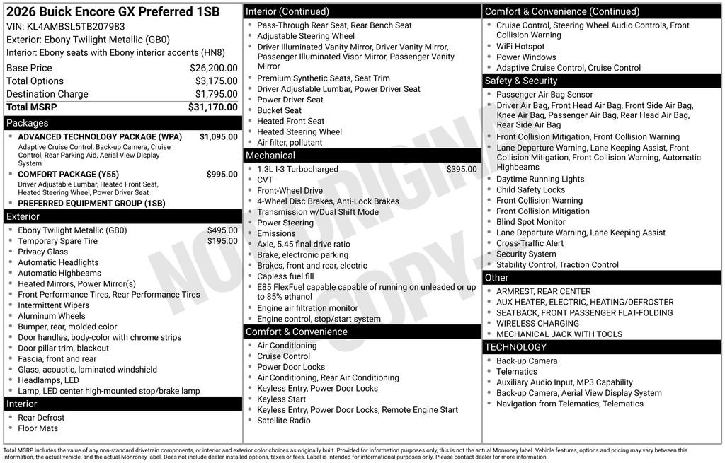 New 2026 Buick Encore GX Preferred w/ Advanced Technology Package FWD image 4