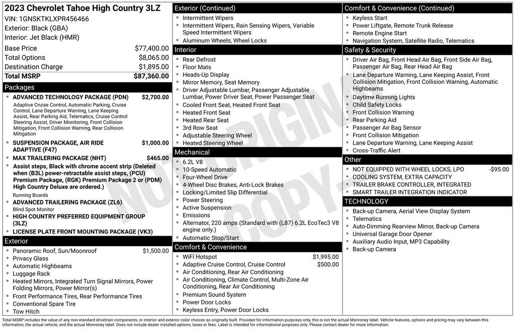 Used 2023 Chevrolet Tahoe High Country w/ Advanced Technology Package AWD/4WD image 21