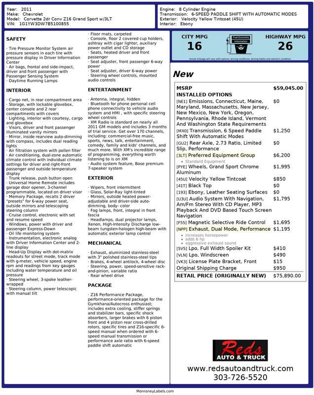 Used 2011 Chevrolet Corvette Grand Sport w/ Preferred Equipment Group image 7