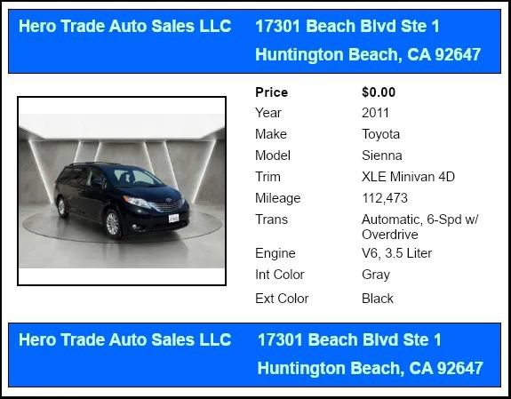 Used 2011 Toyota Sienna XLE w/ Premium Pkg FWD image 9