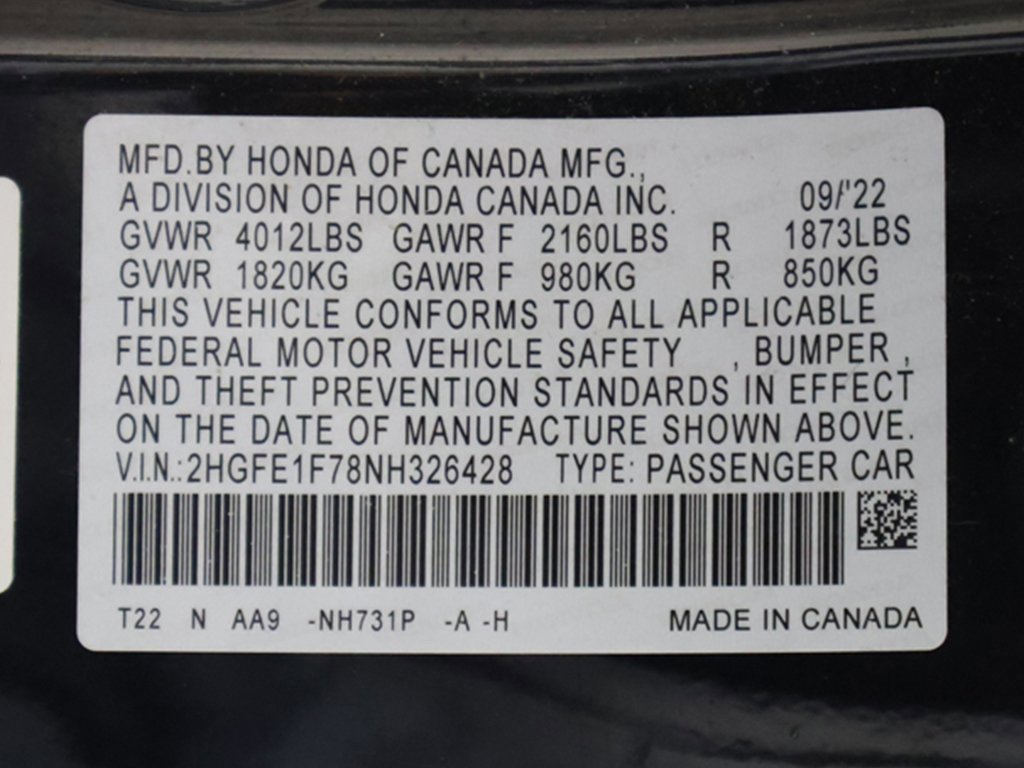 Used 2022 Honda Civic EX image 51