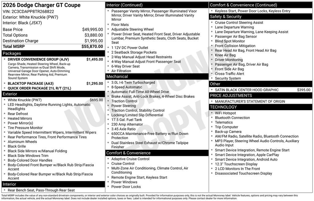 New 2026 Dodge Charger R/T w/ Driver Convenience Group AWD/4WD image 28