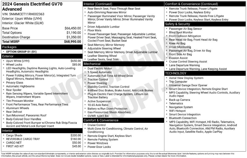 Used 2024 Genesis Electrified GV70 AWD/4WD image 36
