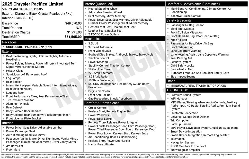 Certified 2025 Chrysler Pacifica Limited FWD image 17