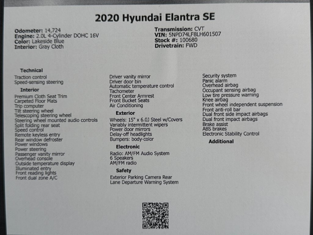 Used 2020 Hyundai Elantra SE FWD image 49