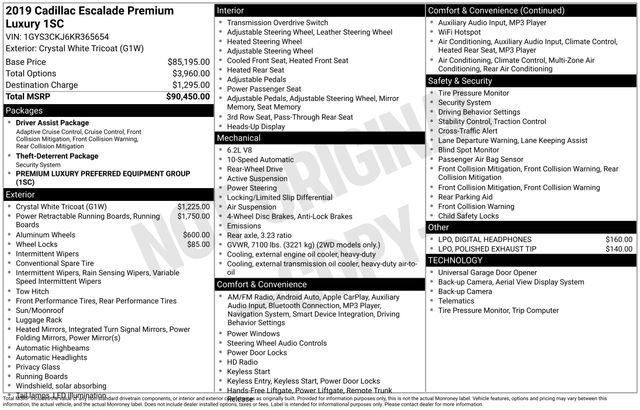 Used 2019 Cadillac Escalade Premium Luxury image 5