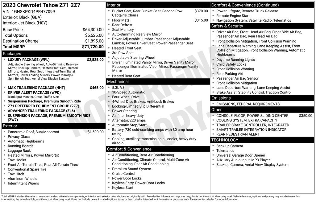 Used 2023 Chevrolet Tahoe Z71 w/ Luxury Package image 2