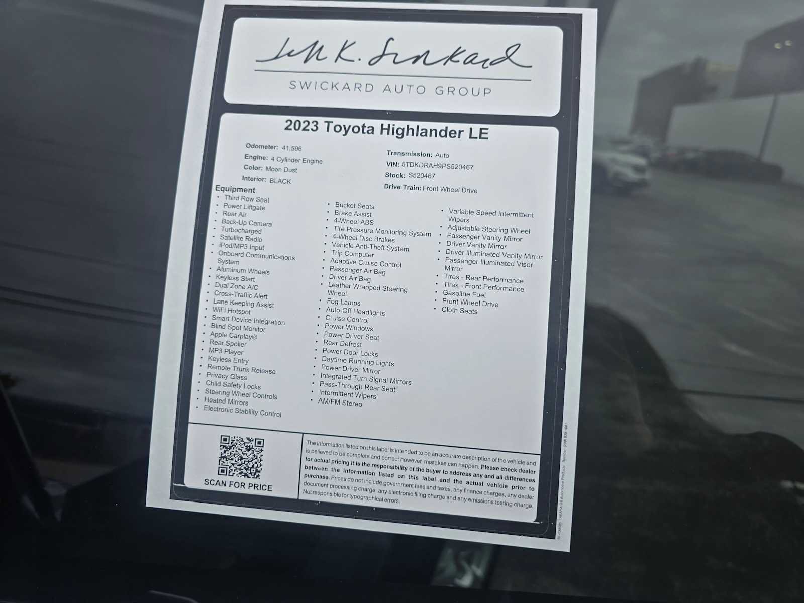Used 2023 Toyota Highlander LE FWD image 16