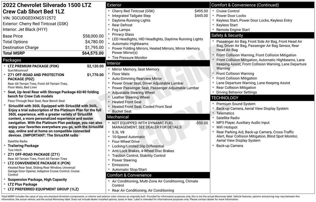 Used 2022 Chevrolet Silverado 1500 LTZ w/ LTZ Premium Package AWD/4WD image 2
