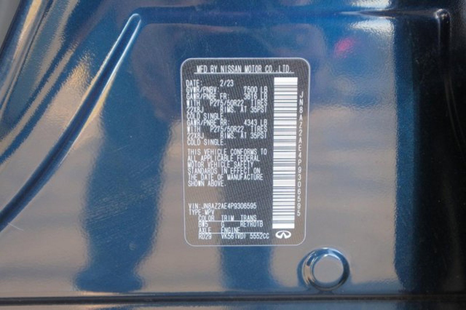 Certified 2023 INFINITI QX80 Premium Select w/ Cargo Package image 28