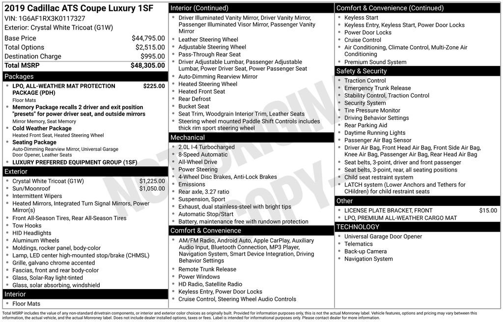 Used 2019 Cadillac ATS Luxury image 37