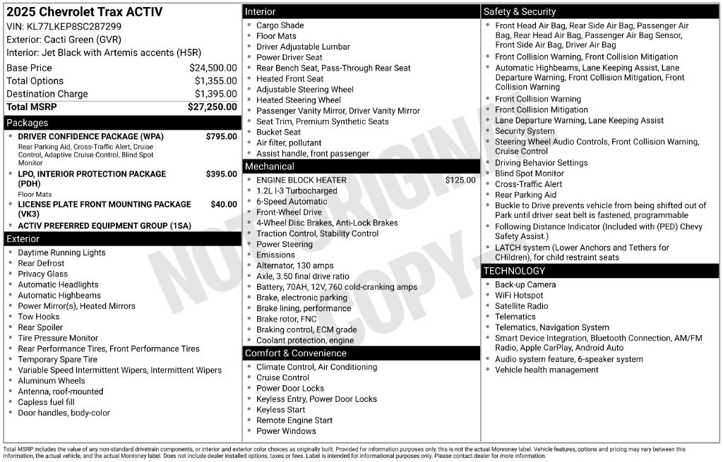 Used 2025 Chevrolet Trax ACTIV w/ Driver Confidence Package FWD image 40