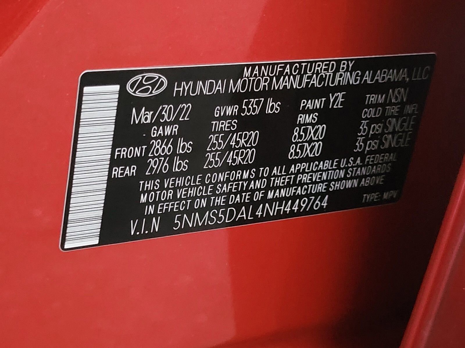 Certified 2022 Hyundai Santa Fe Calligraphy image 31