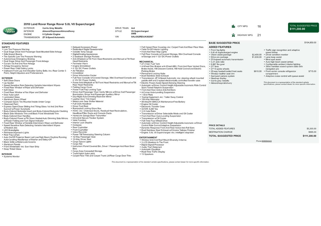 Used 2018 Land Rover Range Rover Supercharged image 9
