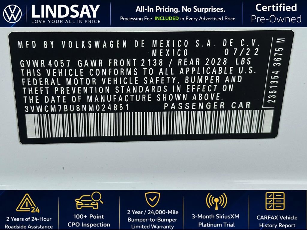 Certified 2022 Volkswagen Jetta S image 27