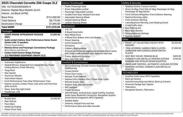 Used 2025 Chevrolet Corvette Z06 RWD image 31