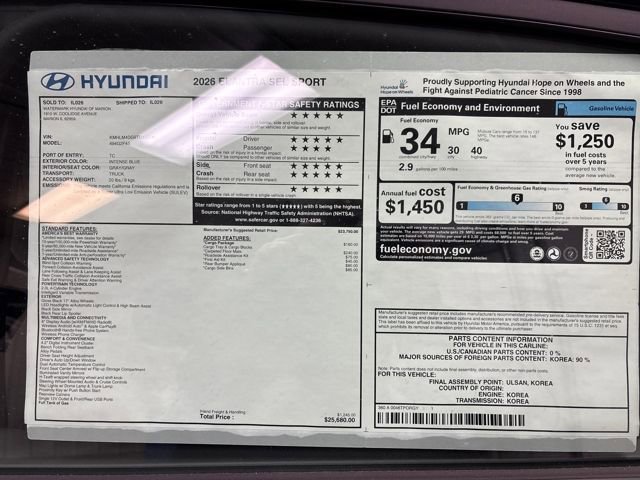 New 2026 Hyundai Elantra Sport w/ Cargo Package image 28