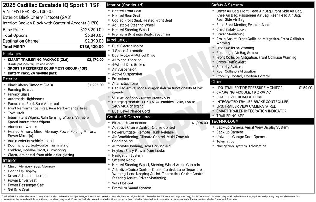 New 2025 Cadillac Escalade IQ Sport 1 w/ Smart Trailering package AWD/4WD image 4
