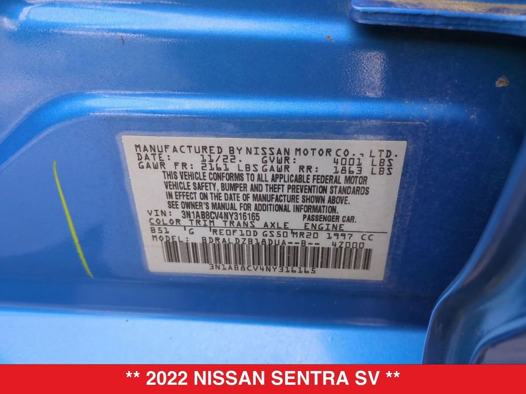 Used 2022 Nissan Sentra SV w/ All-Weather Package image 39