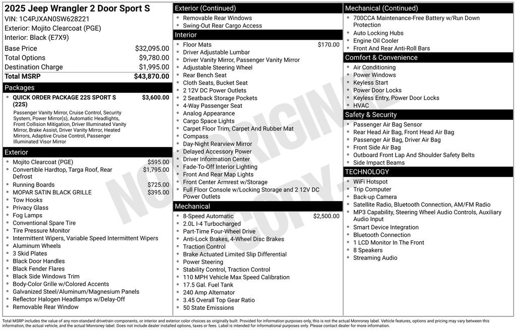 Used 2025 Jeep Wrangler Sport AWD/4WD image 34