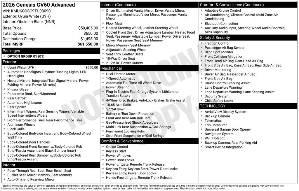 New 2026 Genesis GV60 Advance AWD/4WD image 8