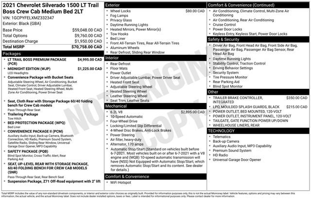 Used 2021 Chevrolet Silverado 1500 LT Trail Boss w/ LT Trail Boss Premium Package AWD/4WD image 13