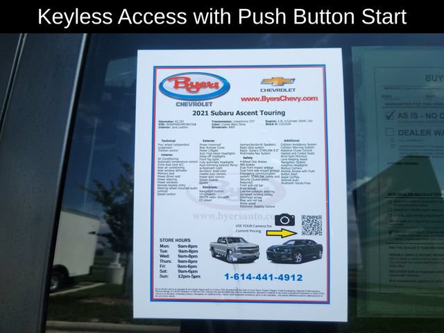 Used 2021 Subaru Ascent Touring w/ Popular Package #2A AWD/4WD image 13